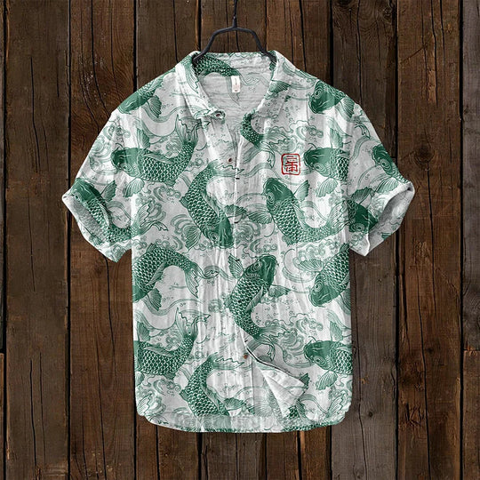 Heidi-Mode | Vintage Fisch Japanische Kunst Shirt