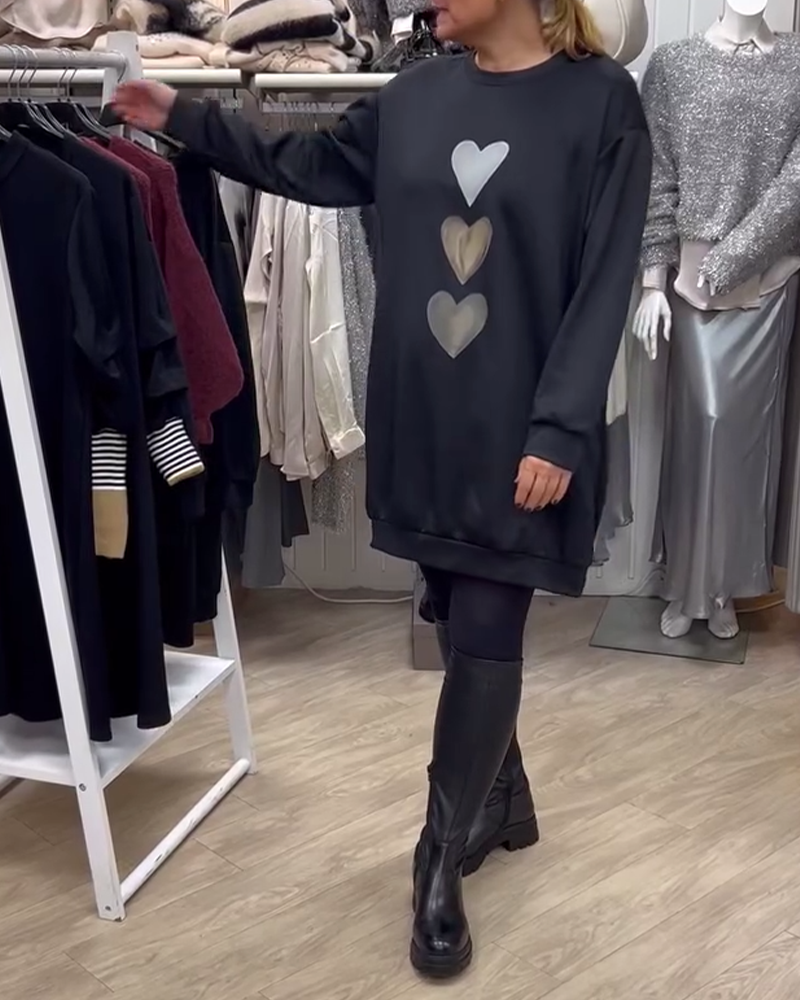 Heidi-Mode | Shift Herz Muster Lässig