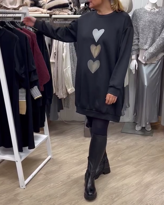 Heidi-Mode | Shift Herz Muster Lässig