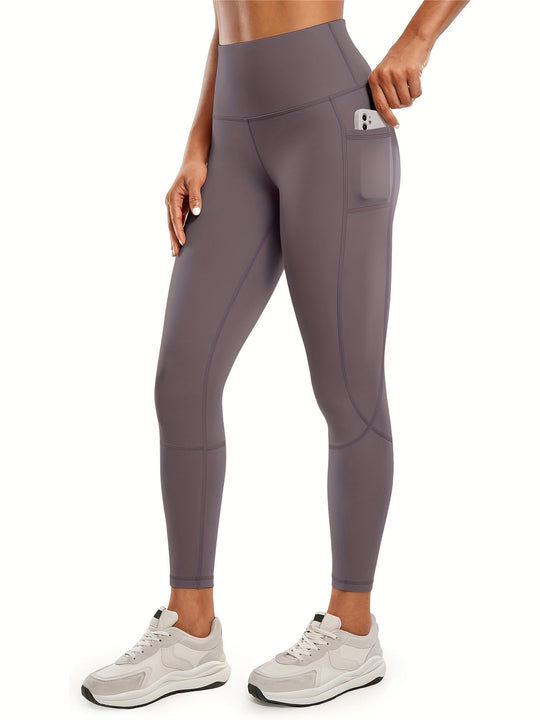 Heidi-Mode | Schnell Trocknende Damen Yogalegging mit Hohem Bund und Tasche