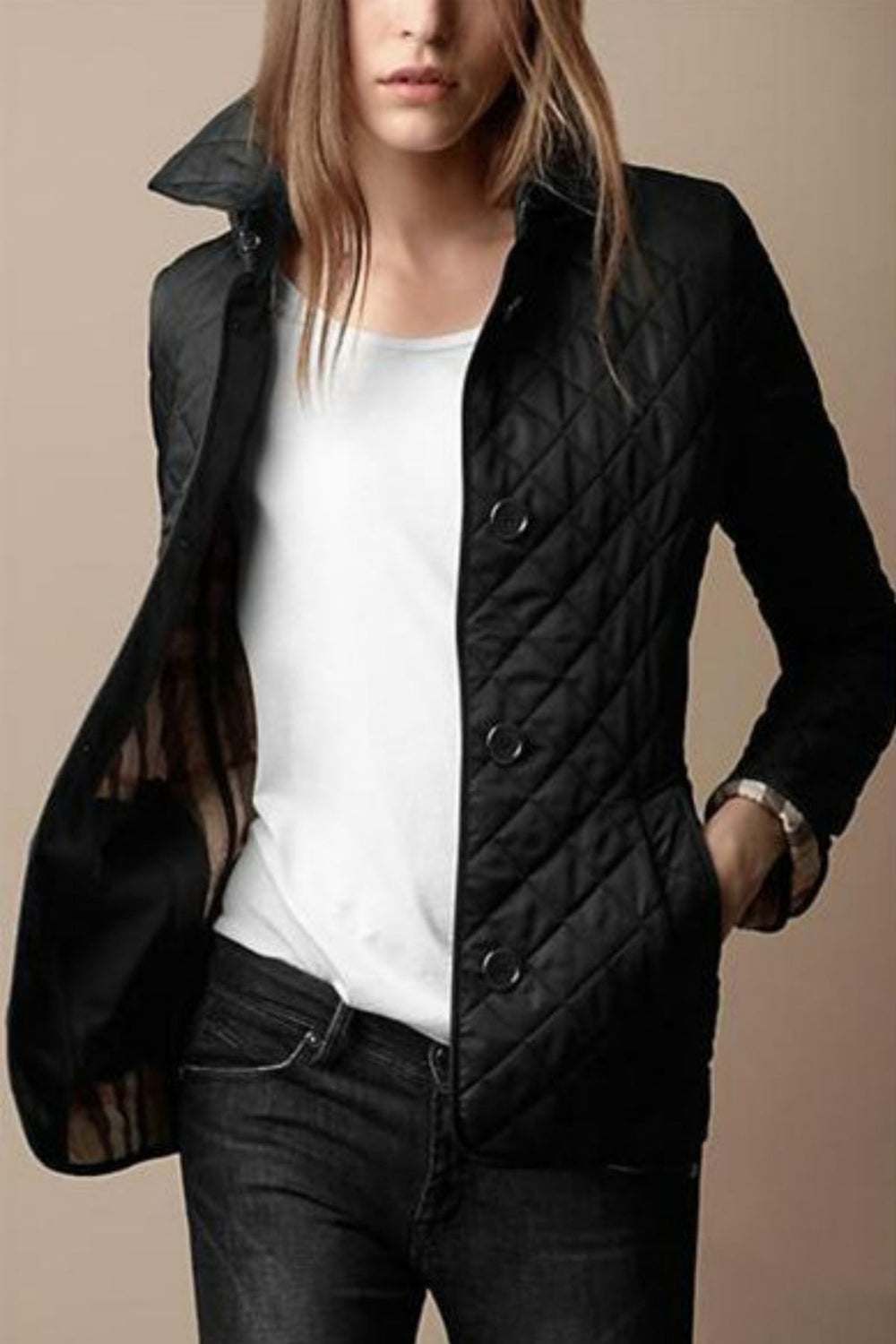 Heidi-Mode | Damen Knopf Daunen Jacke Elegante