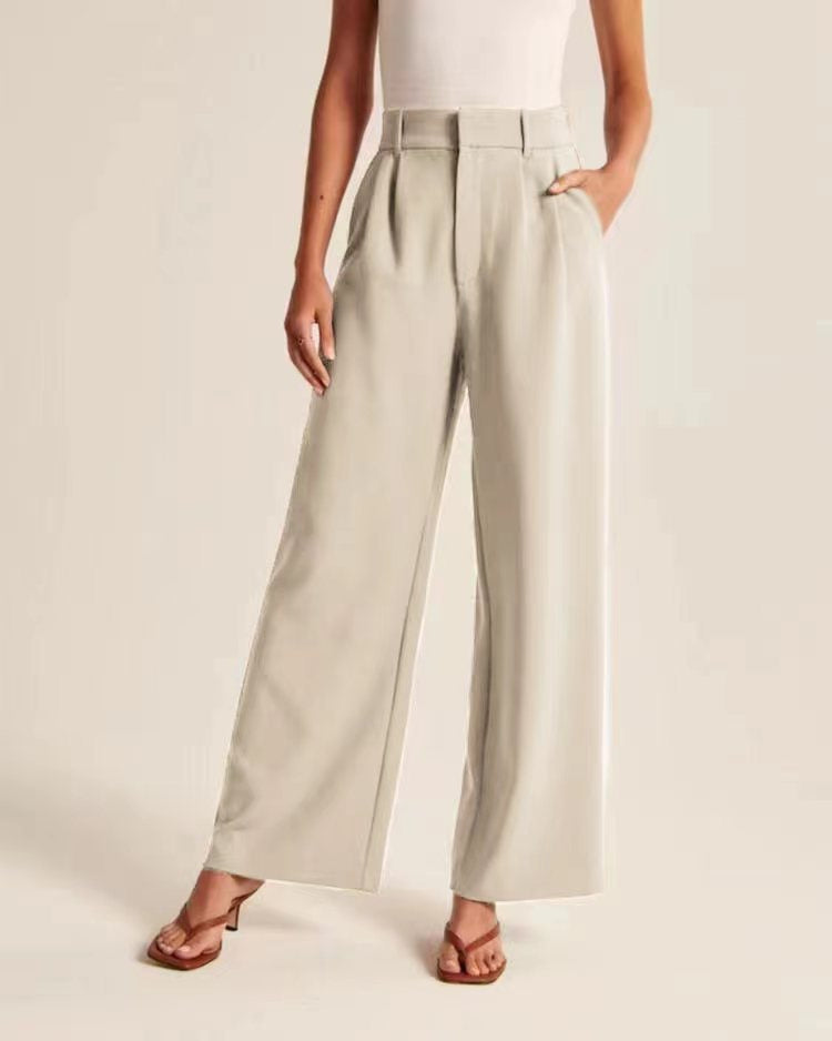 Heidi-Mode | Hochgeschnittene Breite Schnitt Hose mit Gürtel für Freizeit