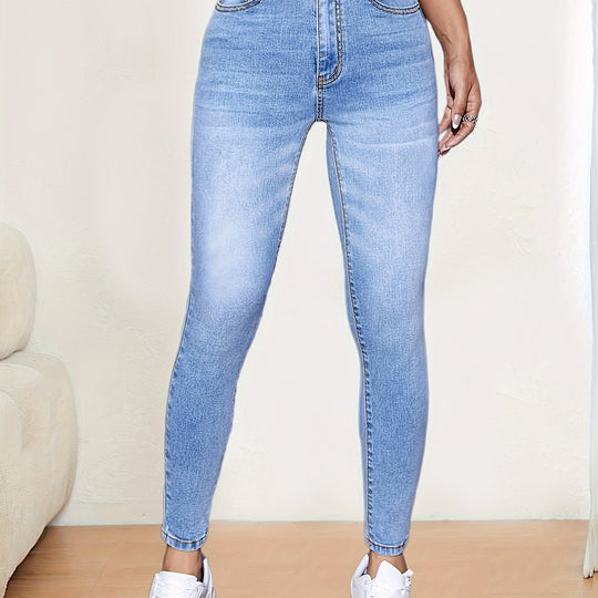Heidi-Mode | Hohe Taille Skinny Jeans In Einfarbig