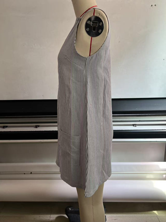 Heidi Mode | Gestreiftes Kleid mit Knopfleiste