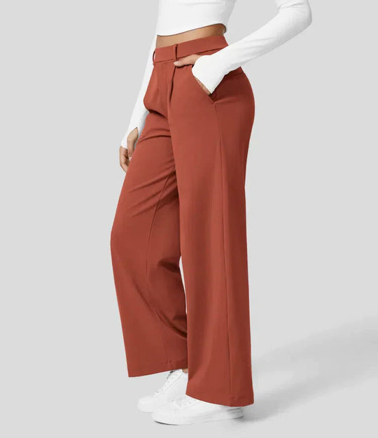Heidi-Mode | Damen Stretch Hoch Taille Gerade Bein Hose