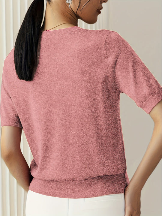 Heidi-Mode | Lässiger Pullover mit Kurzen Ärmeln für Frühling und Sommer