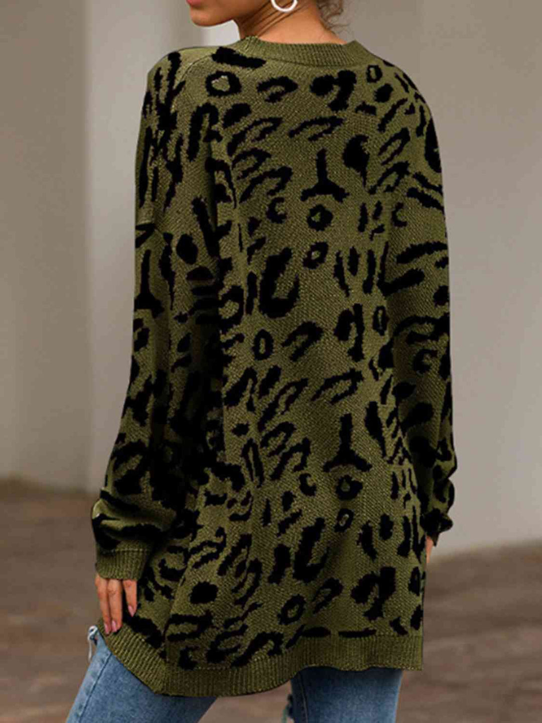 Heidi-Mode | Leopard Rundhals Tunika Pullover
