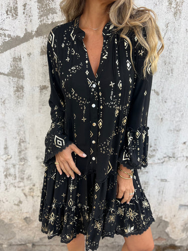 Heidi-Mode | Boho Metallic Hemdkleid