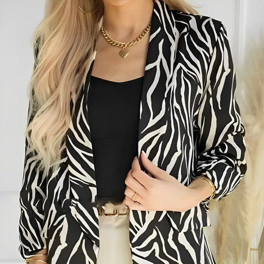 Elegante bedruckte Blazerjacke