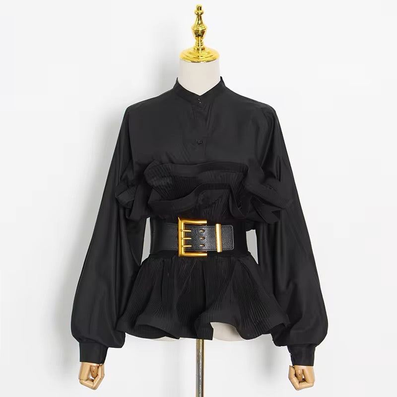 Heidi-Mode | Weiße Bluse mit Rüschen