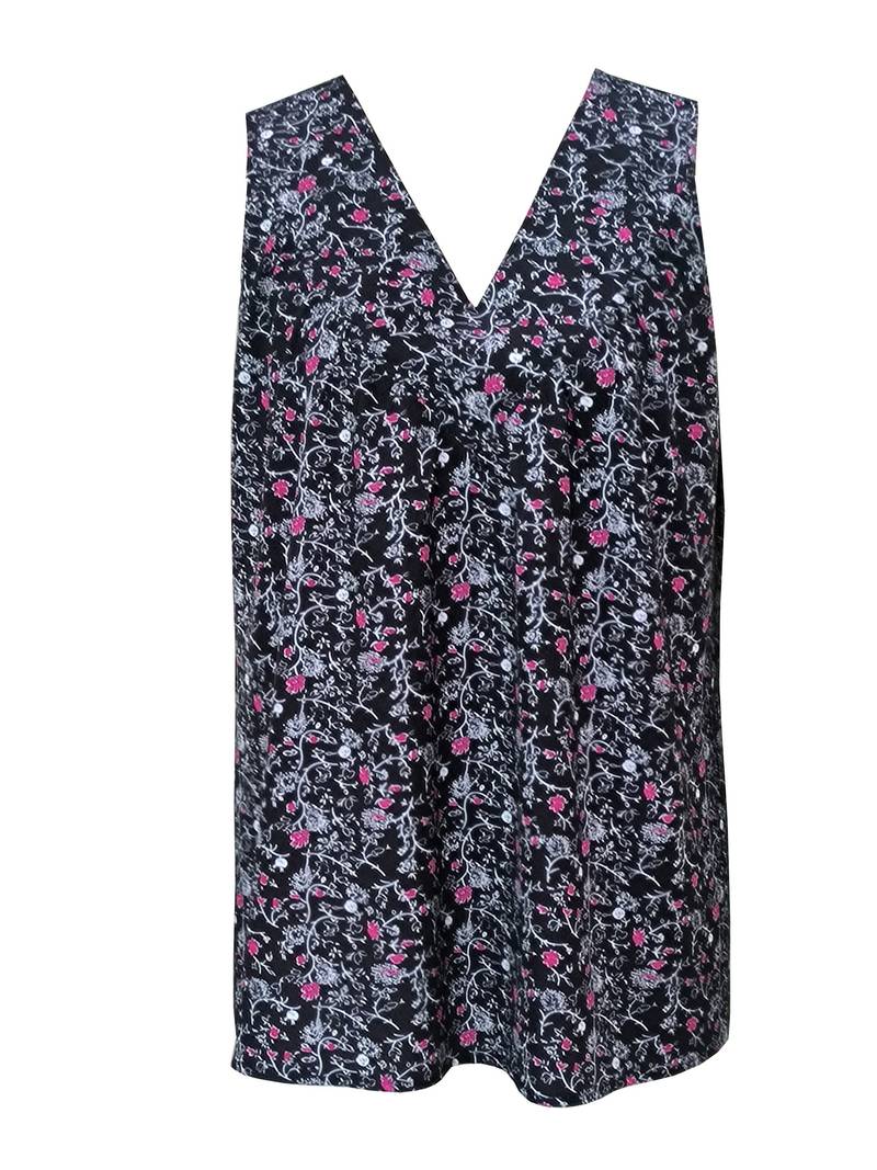 Tanktop mit sommerlichem Blumendruck | Festliche Bluse für Damen