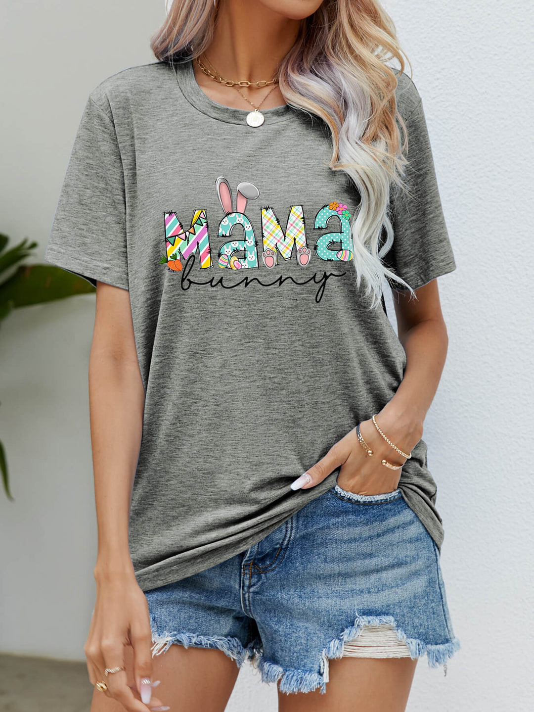 Heidi-Mode | Mama Bunny Ostern Grafik T-Shirt