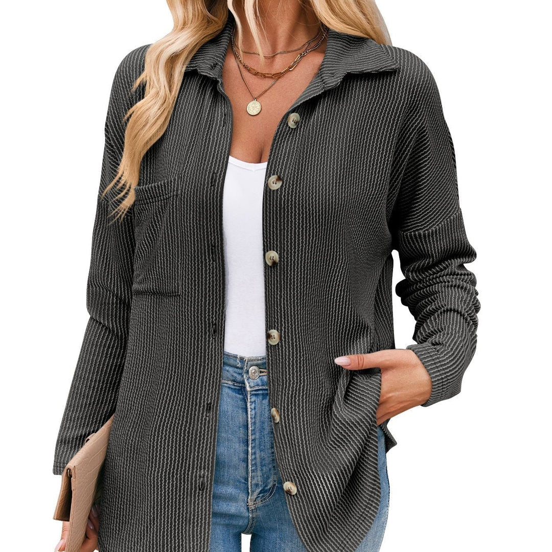 Heidi-Mode - Schick Herbst Gestreifte Lange Ärmel Bluse für Frauen