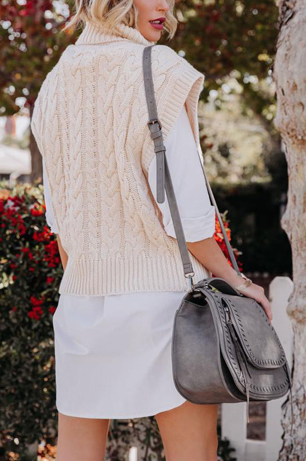 Heidi-Mode | Natalia Kabel Kurzarm Rollkragenpullover