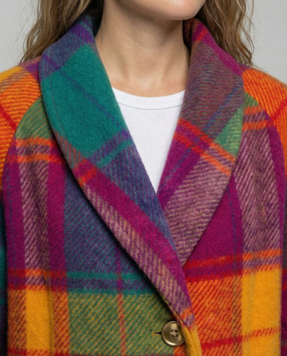 Übergroße Karierte Damenjacke Buntes Design