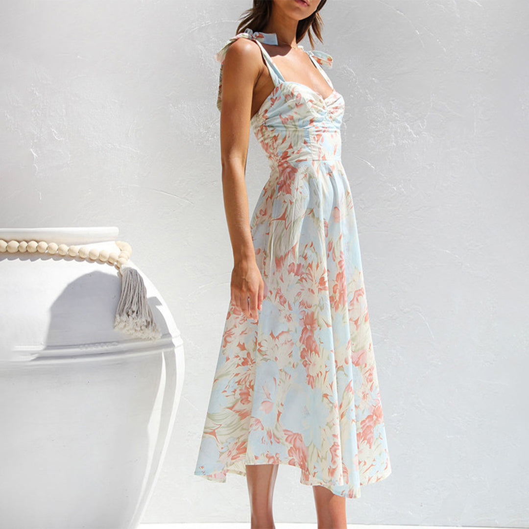 Heidi-Mode | Midikleid Elegant Einzigartiger Druck Ideal Für Den Frühling Für Damen