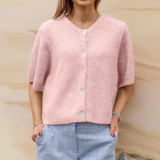 Heidi-Mode | Kurze Strick-Cardigan mit Knöpfen für Damen