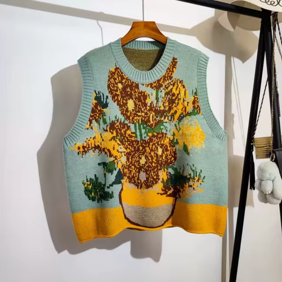 Heidi-Mode | Gestrickte Ärmellose Weste mit Rundhalsausschnitt