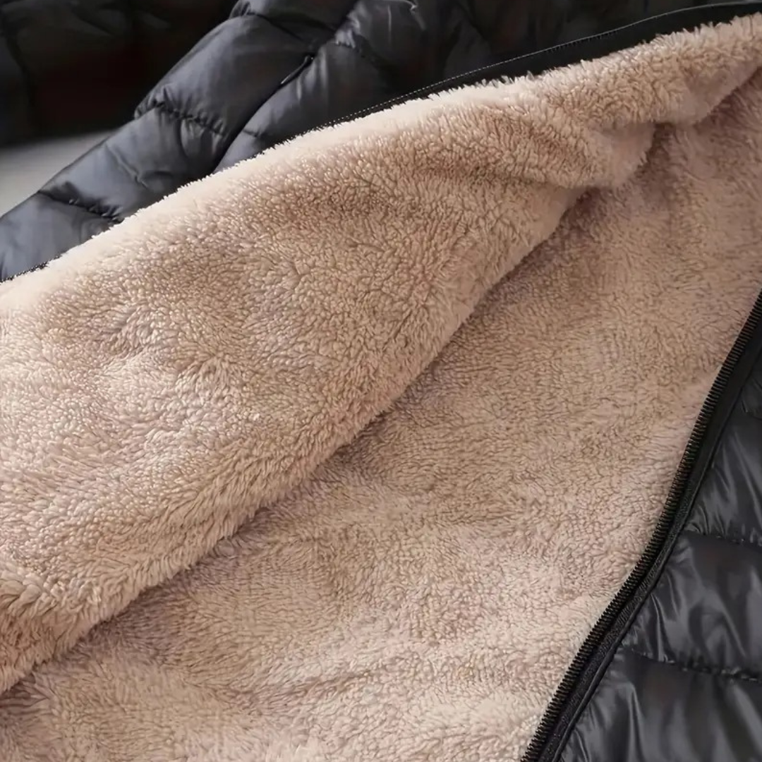 Heidi-Mode | Damen Kapuzen-Puffermantel mit Sherpa-Futter