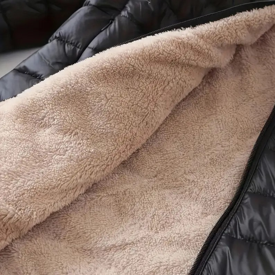 Heidi-Mode | Damen Kapuzen-Puffermantel mit Sherpa-Futter