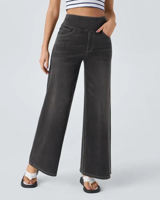 Heidi-Mode | Weit Beinformte Hochgeschnittene Jeans für Damen