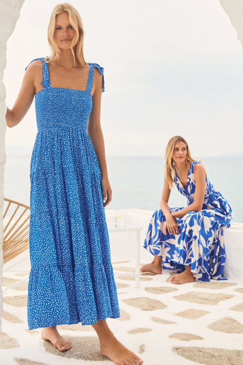 Heidi-Mode | Into The Sunsæt Print Maxi Kleid Orange