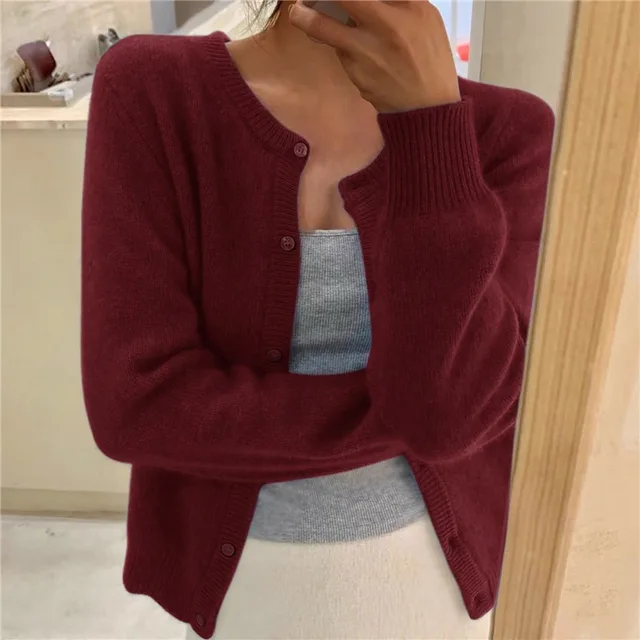 Heidi-Mode | Unifarbener Sommer Strickjacke Damen