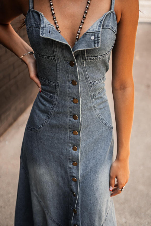 Heidi-Mode | Schöne Composure Denim Maxi Kleid