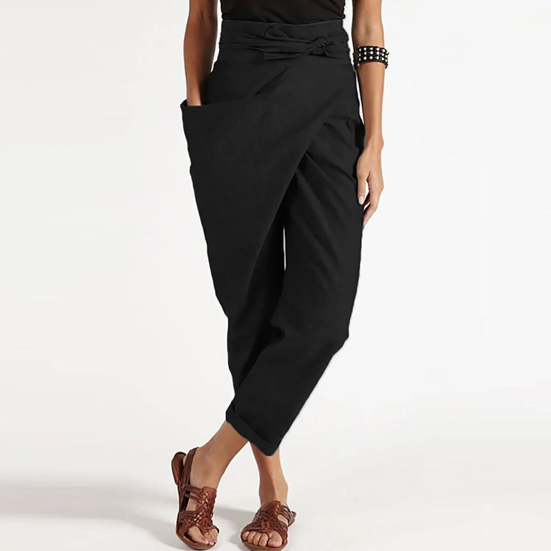Heidi-Mode | High-Waist Wickel Bequeme Hose