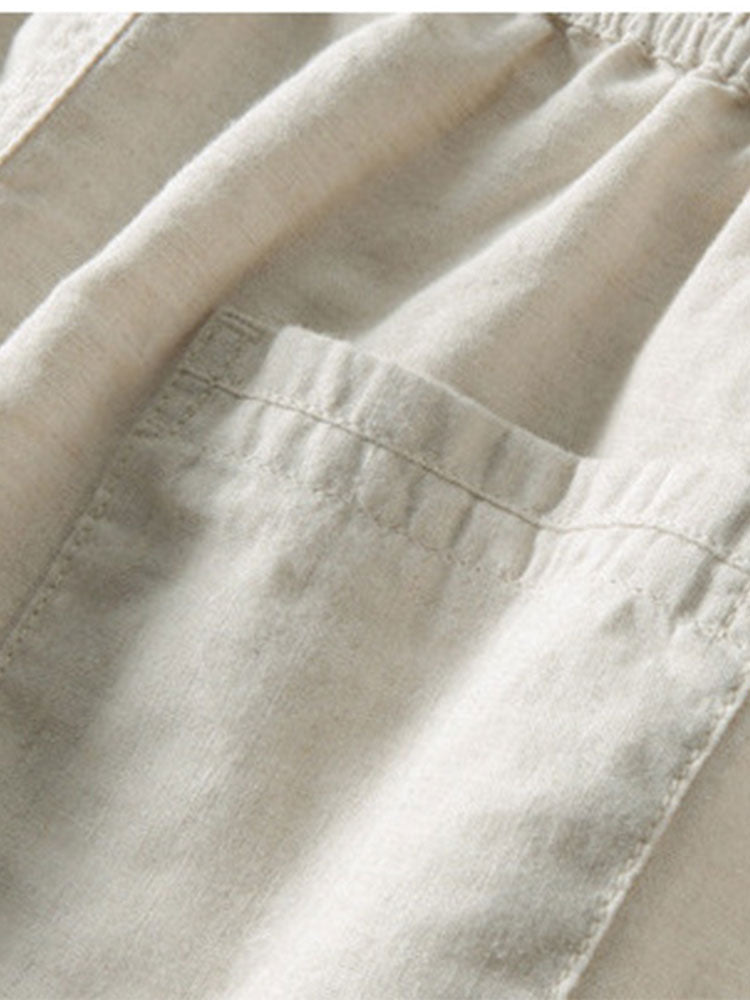 Blend Striped Cuban Shirt & Straight Leg Linen Pants
