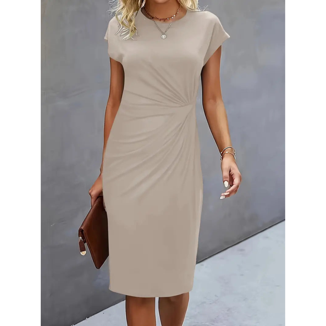 Heidi-Mode | Damen Taillenakzent Stil Kleid Kurzärmlich
