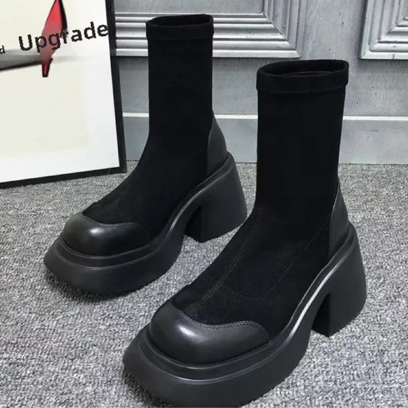 Heidi-Mode | Overknee Platform Stiefel mit Chunky Sohle Trendige Damen Stiefel