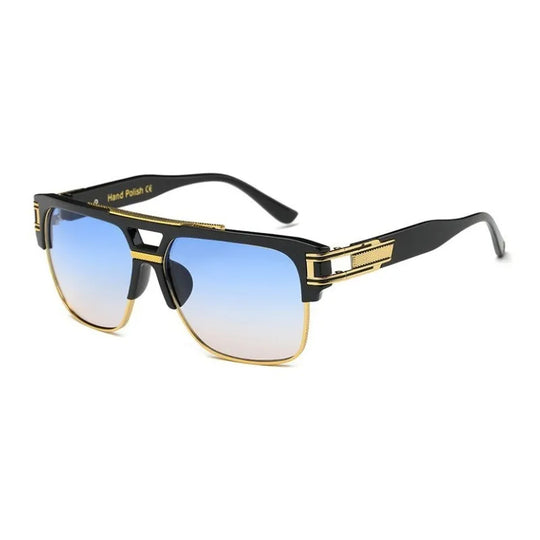 Heidi-Mode | Luxus Verspiegelte Linsen Quadratisches Rahmen Sonnenbrille
