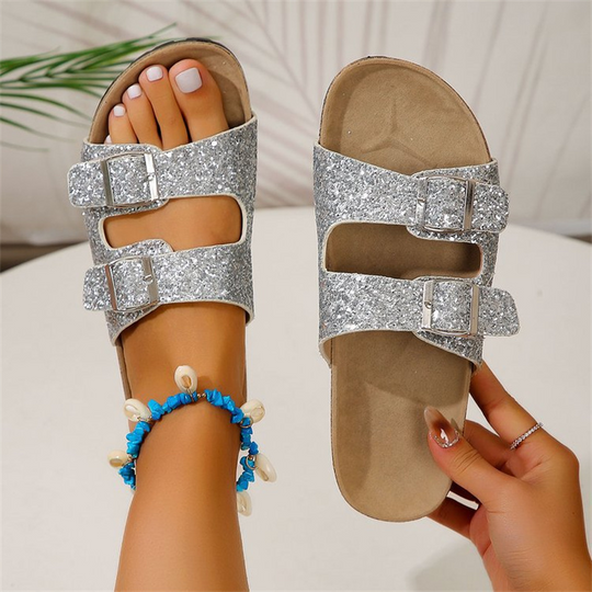 Heidi-Mode | Glitzersandalen