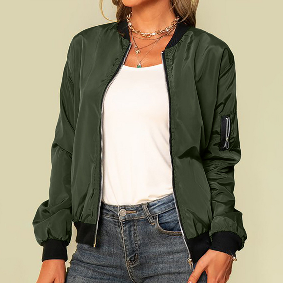 Heidi-Mode | Klassisches Lässiges Bomberjacke Damen