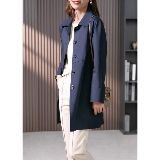 Heidi-Mode | Stylischer Einreihiger Kurzer Trenchcoat für Damen