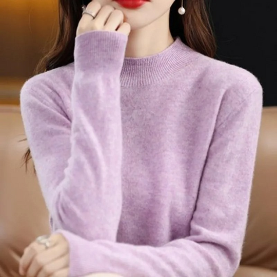 Heidi-Mode | Kaschmir Pullover Damen Hoher Kragen, Weich & Zeitloses Design