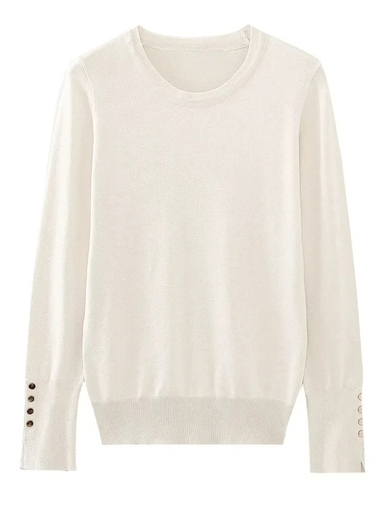 Heidi-Mode | Damenpullover mit Knopfdetail
