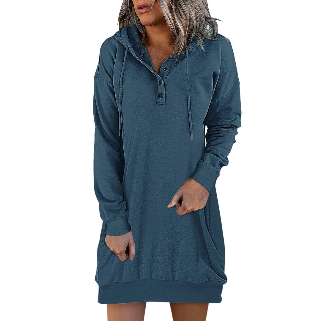 Damen Kapuzenpullover Kleid