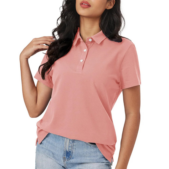 Heidi-Mode | Blaue Seide Atmungsaktiv Leichtgewicht Damen Polo