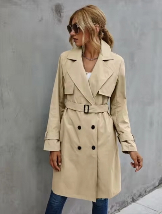 Lässiger Trenchcoat mit langen Ärmeln