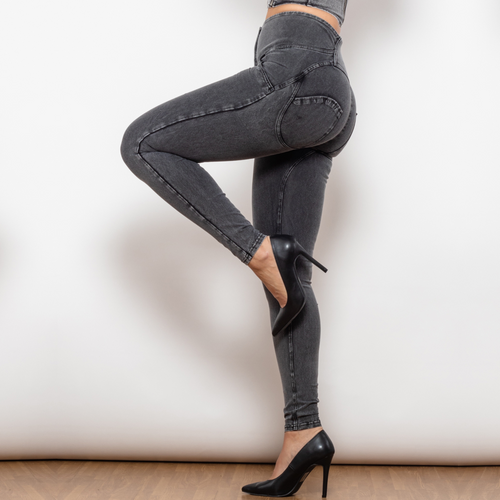 Heidi-Mode | Graue Enge Jeans mit Hoher Taille