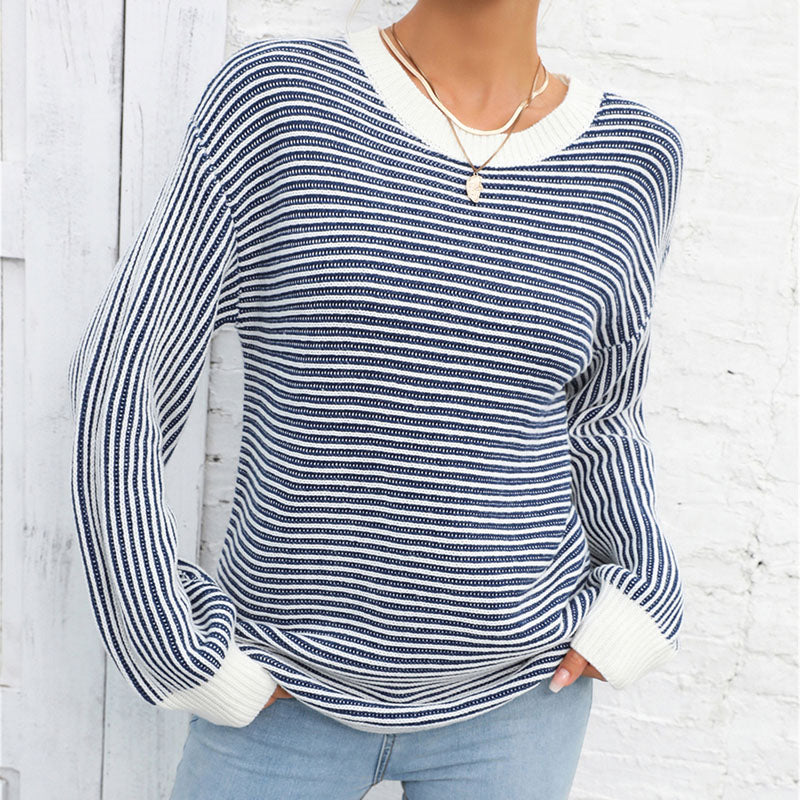 Heidi-Mode | Trendy Gestreepte Sweater Voor Vrouwen
