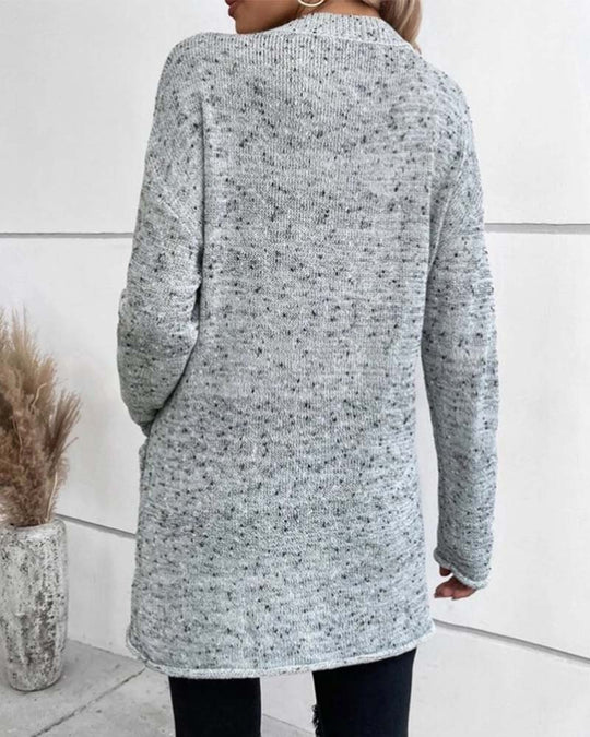 Langer Pullover mit Taschen