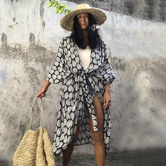 Heidi-Mode | Glamouröse Sonnenschutz Resort Strandkleid Cover Up