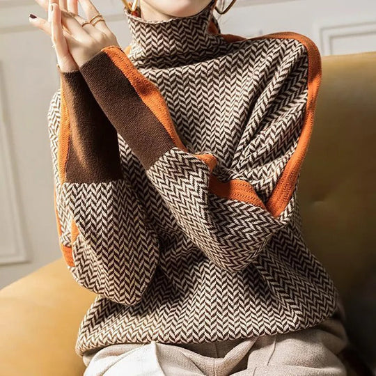 Heidi-Mode | Elegante Volle Ärmel und Warmer Rollkragenpullover