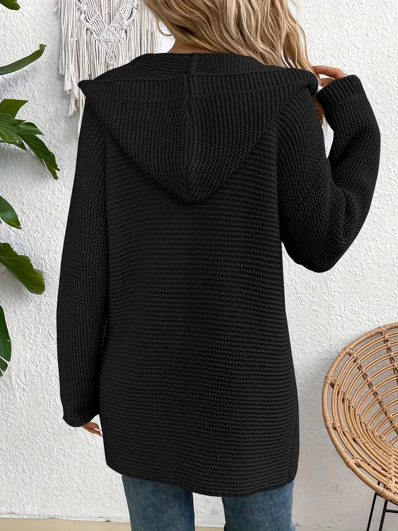 Gemütliche Eleganz Strickjacke mit Kapuze