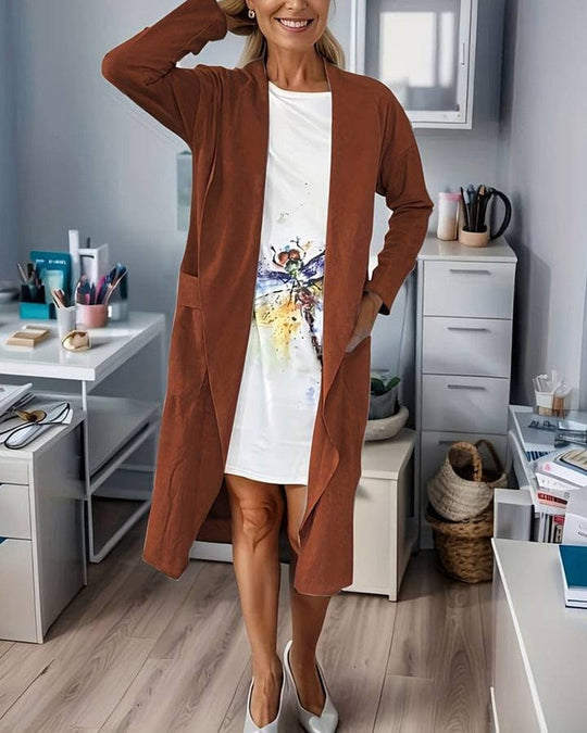 Heidi-Mode | Langer Mantel Lässig Hochwertig Moderner Stil Ideal Für Den Winter