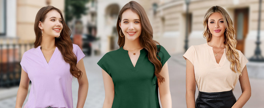 Heidi Mode | V-Ausschnitt kurze Ärmel