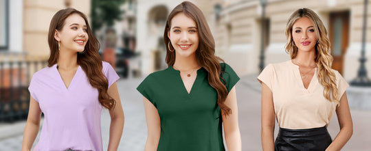 Heidi Mode | V-Ausschnitt kurze Ärmel